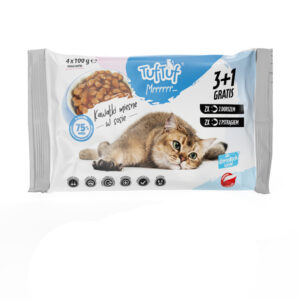 TUF TUF saszetki dla kota 4x100g - 2 x dorsz, 2 x pstrąg