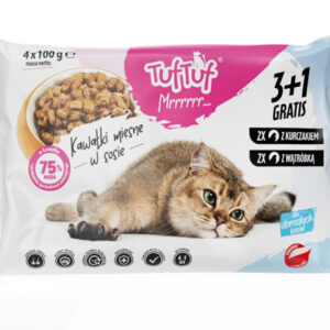 TUF TUF saszetki dla kota 4x100g - 2 x kurczak, 2 x wątróbka
