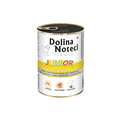 Dolina Noteci Premium Junior bogata w żołądki z kurczaka 400 g